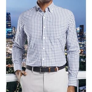 Peter Millar Crown Finish Camden Box Check Sport Shirt Mens Small NEW Fast Ship